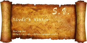 Sivák Viktor névjegykártya